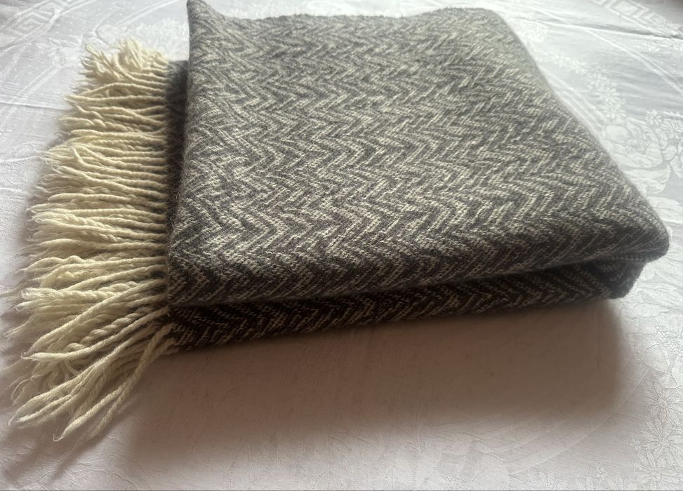 Теплый шерстяной плед 100% шерсть