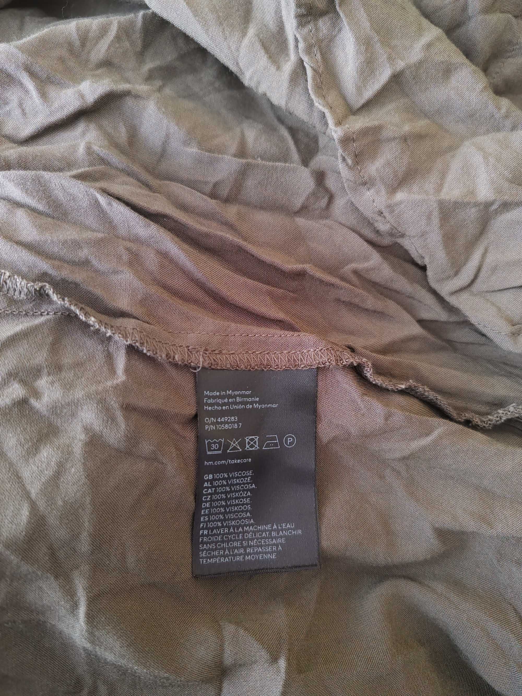Wygodna sukienka khaki H&M rozmiar ok 46/48 wiskoza