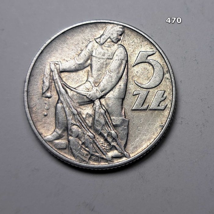 5 zł Rybak z 1973 roku okaz z PRL nr.470
