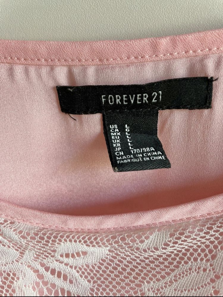 Letni różowy top/ crop top forever 21