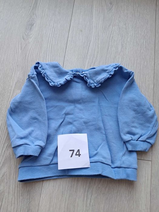 Bluza bez kaptura niemowlęca dziewczęca z kołnierzykiem falbanki H&M