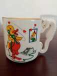 caneca decorada antiga e terrina sacavem