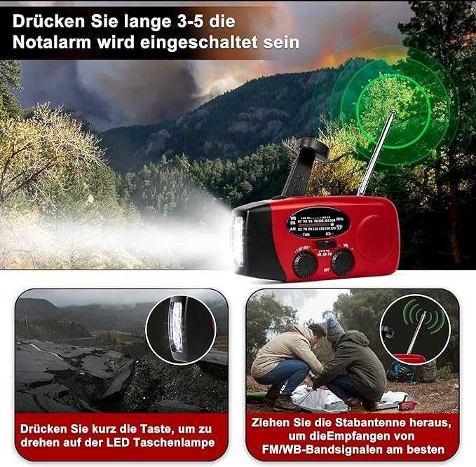 Radio solarne, radio korbowe z funkcją ładowania telefonu komórkowego