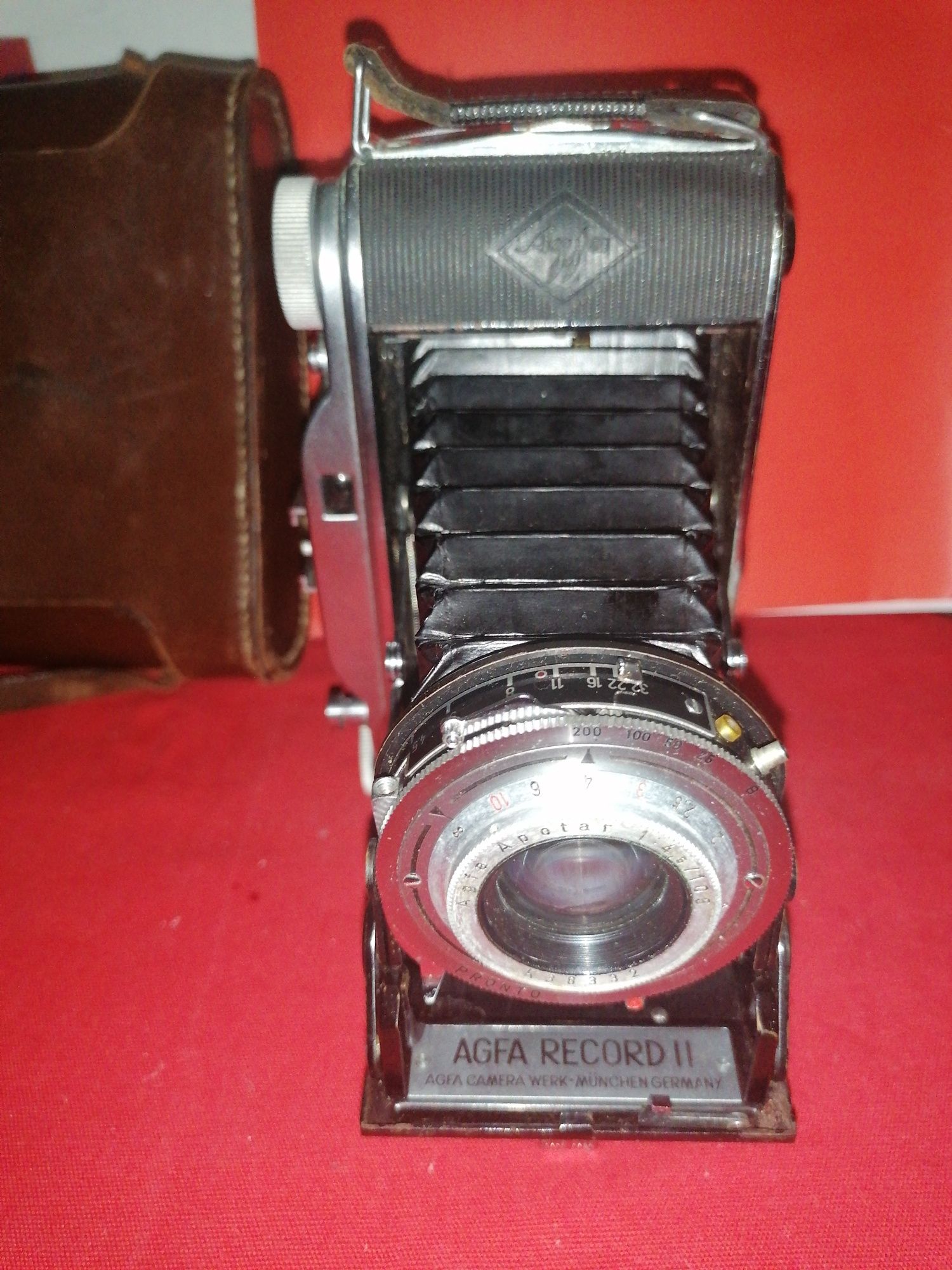 Máquina fotografica AGFA RECORD II fole médio formato 6x9/ 120 de 1952