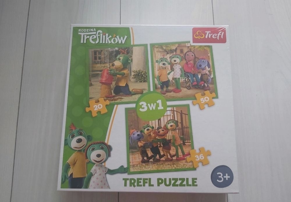Puzzle rodzina treflików 3w1
