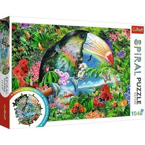 Puzzle 1040 Spiral Puzzle Tropikalne Zwierzęta
