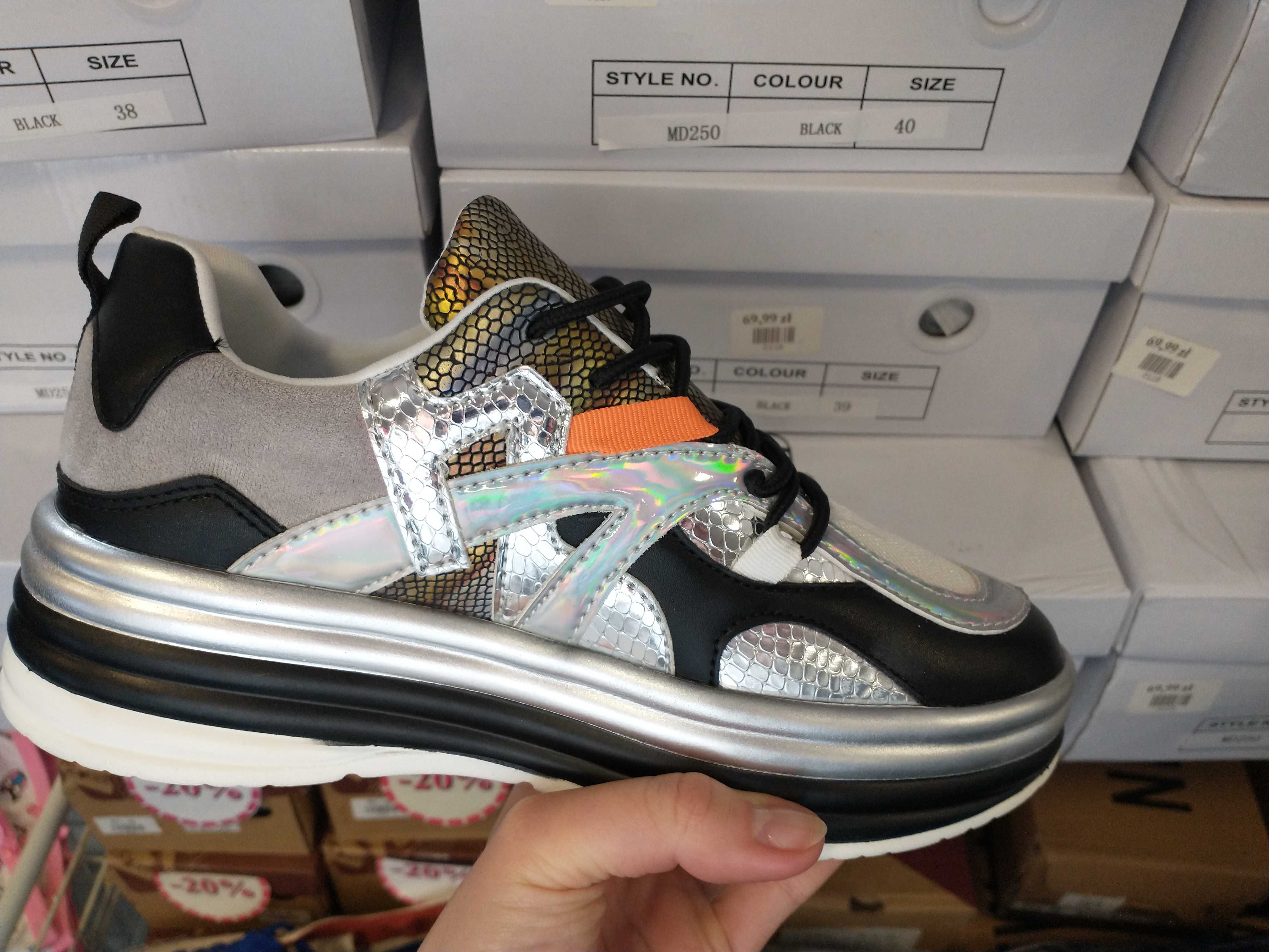 R. 39 nowe buty sportowe damskie młodzieżowe adidasy holo