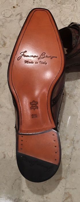 Francesco Benigno sapatos 43,5 castanho patina novos