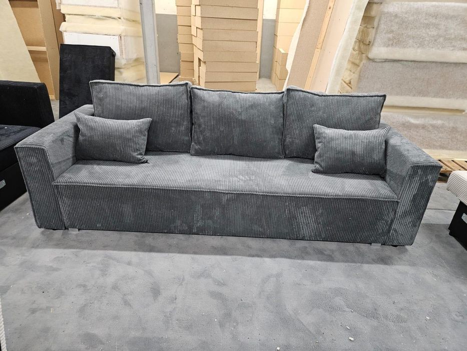 Kanapa sztruks z funkcją spania I pojemnikiem