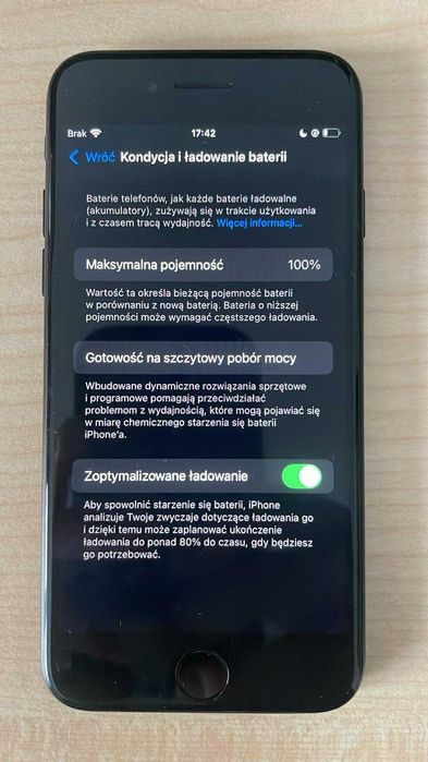 Iphone SE 100% kondycji baterii używany tylko do testowania aplikacji!