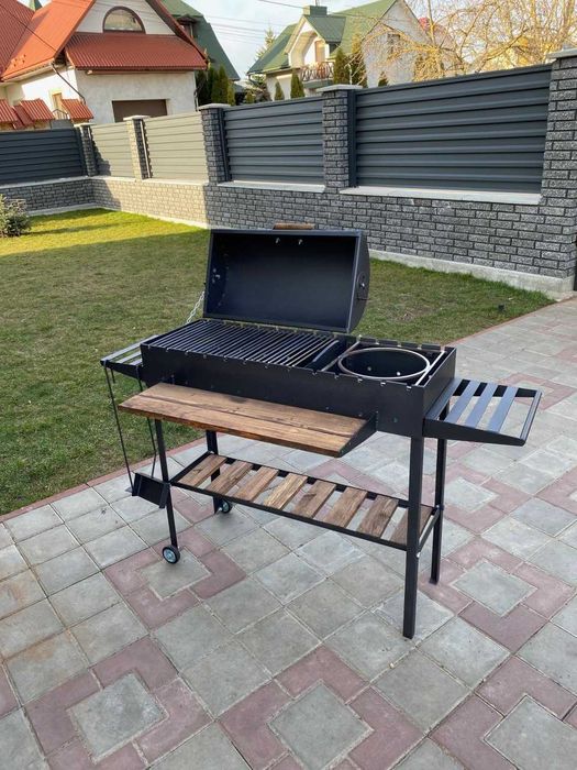 УВАГА!Метал 5 мм Посилений мангал з кришкою для барбекю на 13 шампурів