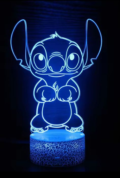 Світильник-нічник 3D Лампа Стіч з пультом 16 кольрів