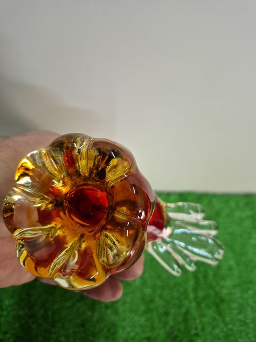 Piękna stara figurka BAŻANTA wykonana ze szkła MURANO