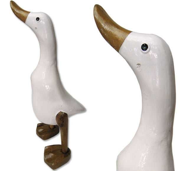 Rzeźba GĘŚ z Drewna Egzotycznego Figurka 25cm