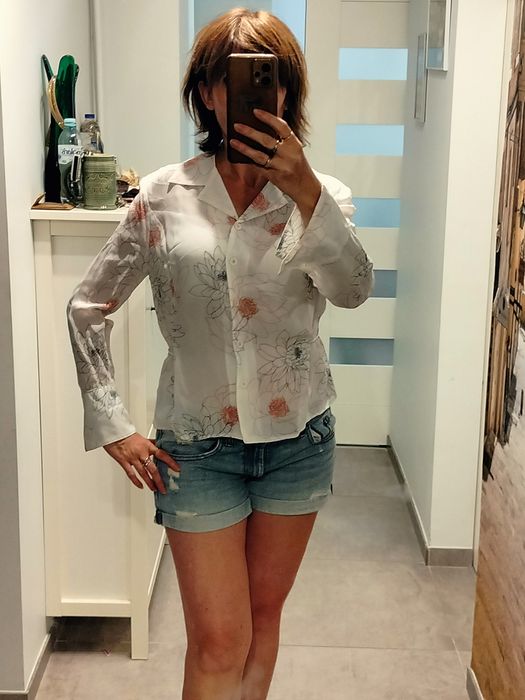 Koszula damska w kwiaty business look Wesley 40