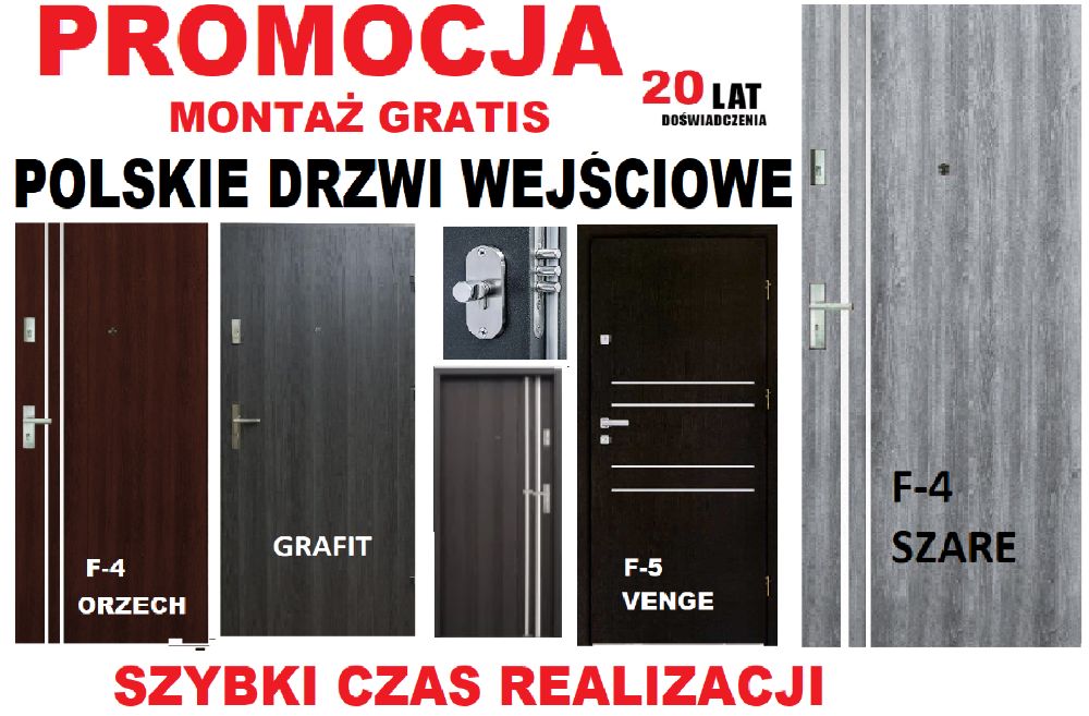 Drzwi zewnętrzne, wewnatrzklatkowe do mieszkania w bloku z montażem.