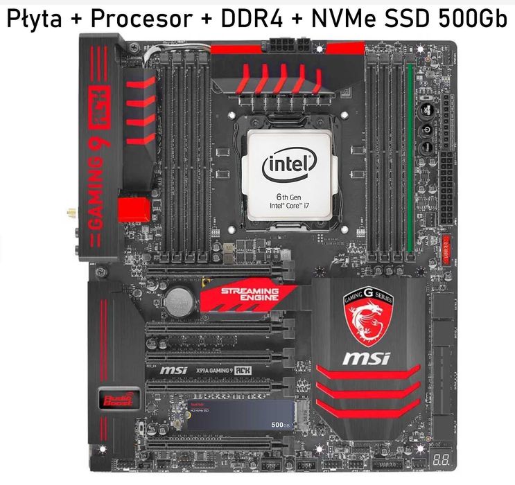 Płyta główna pod komputer MSI X99s 9-ACK i7 32Gb RAM Dysk NVMe 500Gb