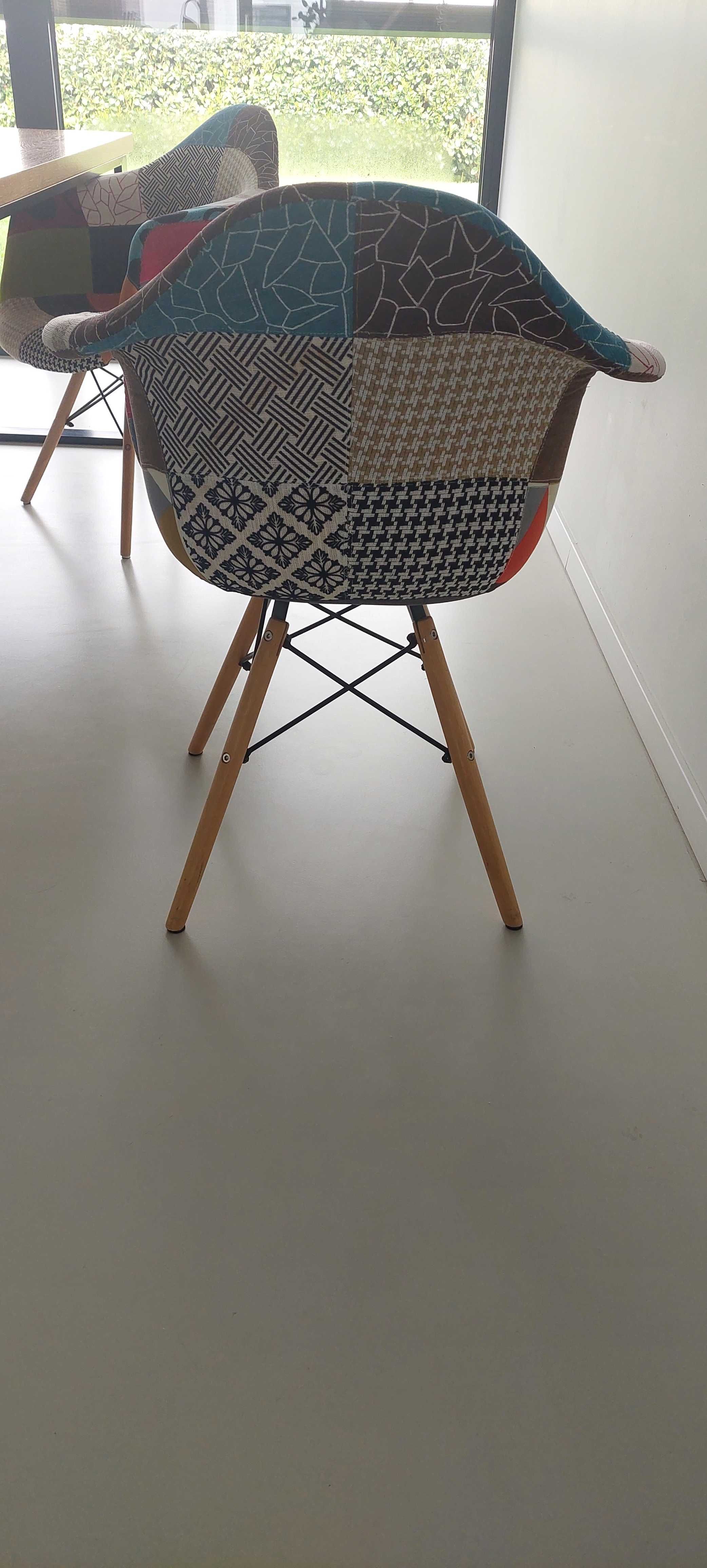 KRZESŁO Z PODŁOKIETNIKAMI PATCHWORK - 4 szt (możliwość także 6 szt)