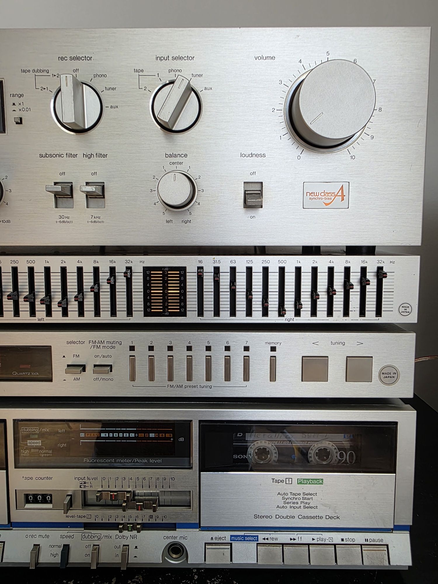 Wieża Technics Wzmacniacz SU-V2,Equalizer SH-8045,Deck RS-M222,SB-3030