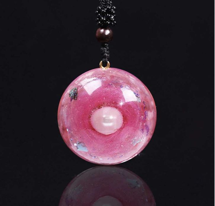 Piękny Naszyjnik Prawdziwa Perła Kwarc Różowy Prezent Orgonit