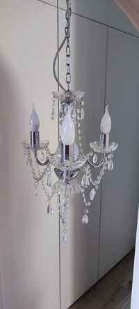 Żyrandol lampa sufitowa srebrna Glamour