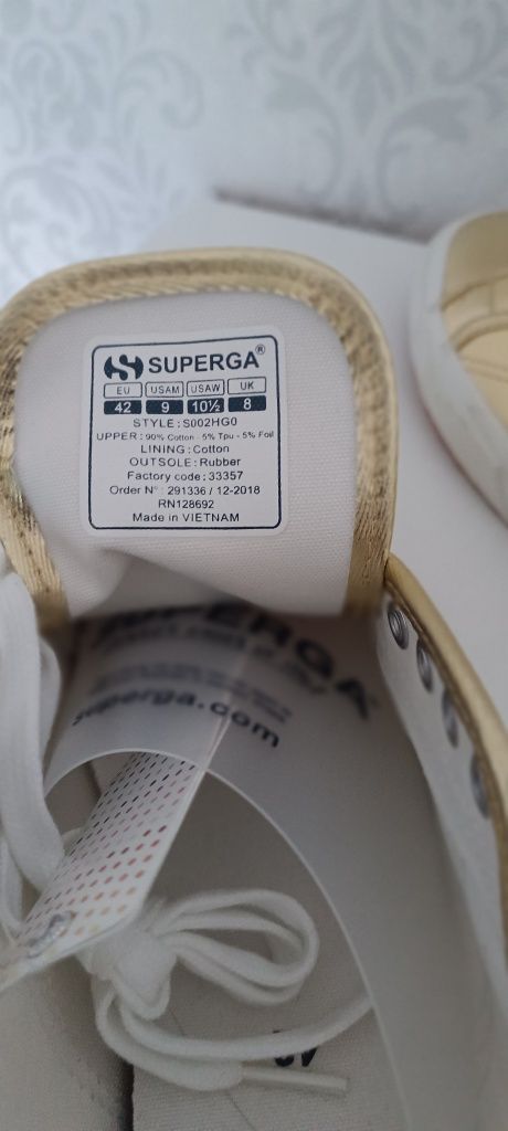 Buty trampki złote damskie Superga