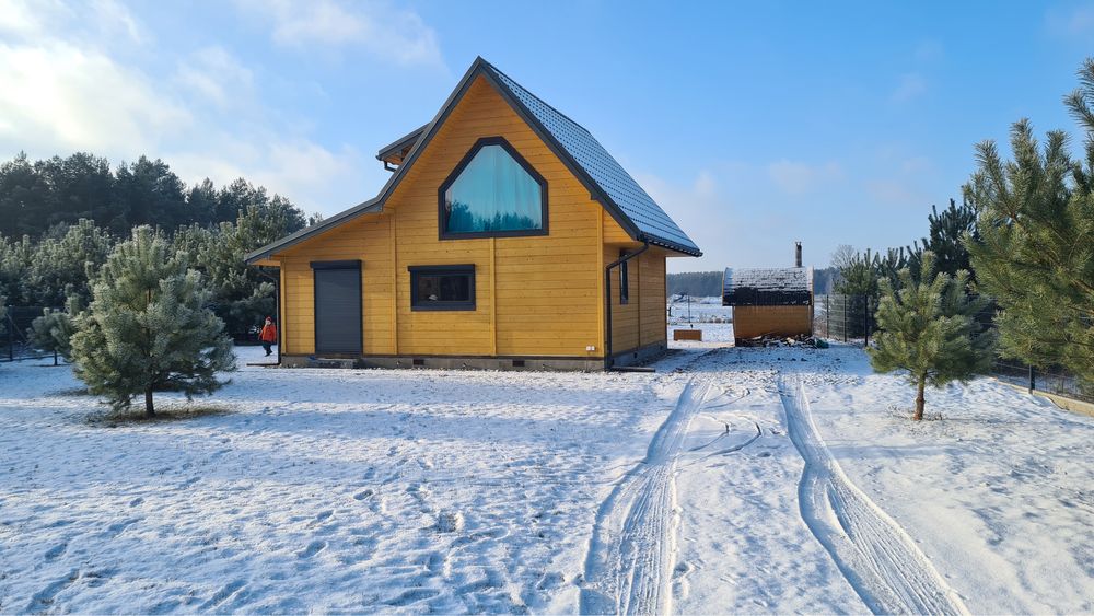 Wynajem domku z sauną i kominkiem dla 10 osób, blisko jezior i rzeki