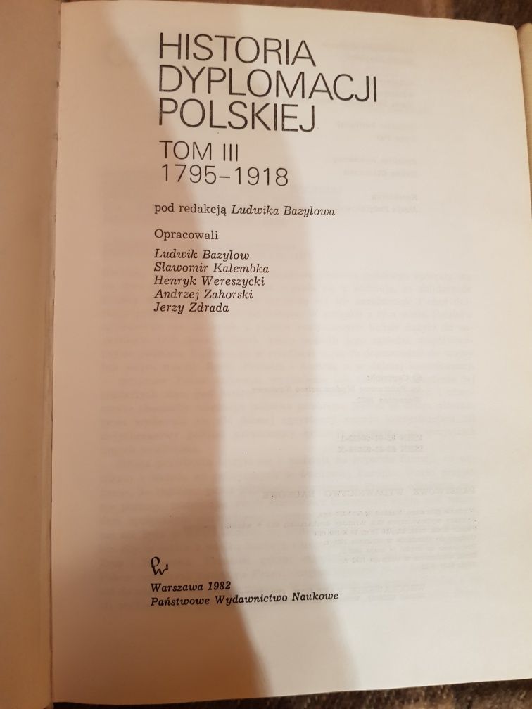 Historia dyplomacji polskiej 3 tomy PWN 1982