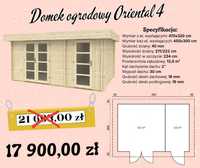 Drewniany LETNI domek z płaskim dachem Oriental 4 13,5 m2 PROMOCJA