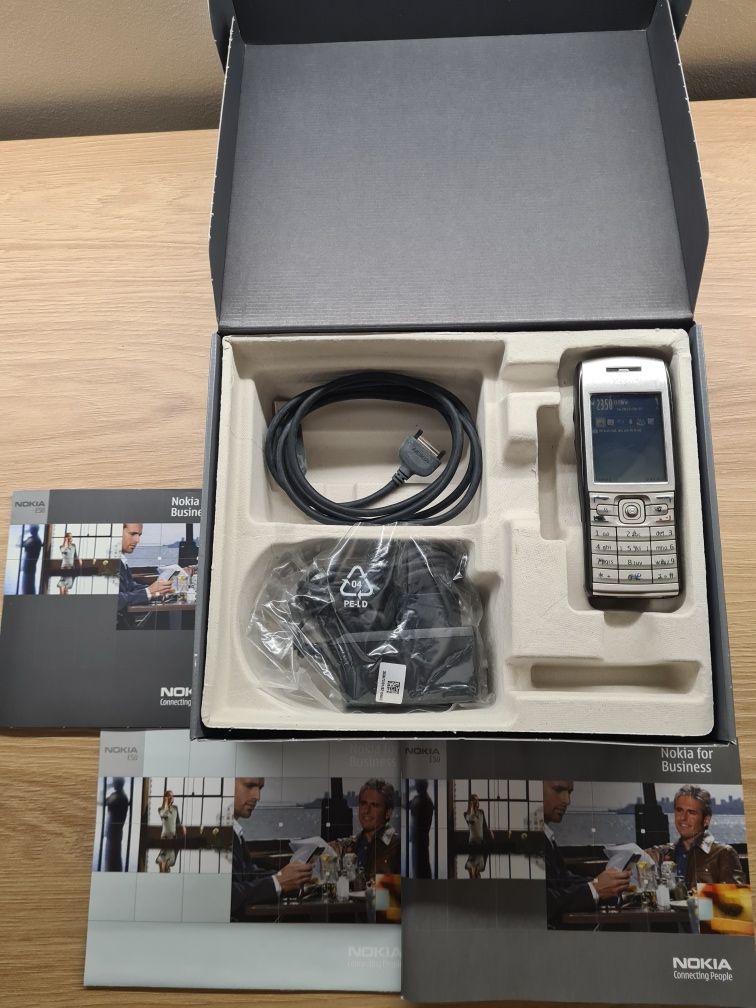 Nokia E50 Pełen Zestaw Pudełko kabel USB Ładowarka Zgodne Imei Okazja