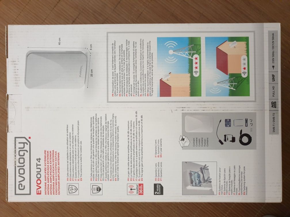 Antena TDT Interior/ Exterior Evology