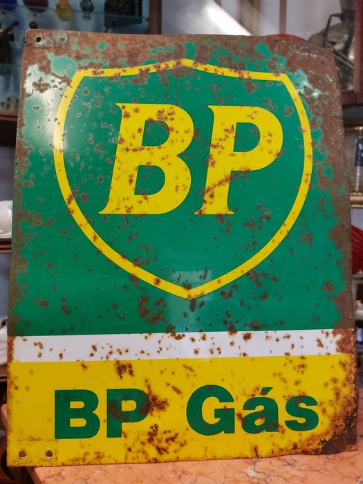 Antiga placa publicitária esmaltada original BP