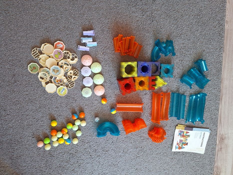 Klocki Magnetyczne - Tor Kulkowy Świecący Magnetic Blocks