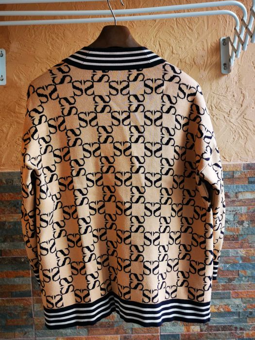 Кардиган Sandro Paris Monogramm Reversible oversized cardigan оригінал