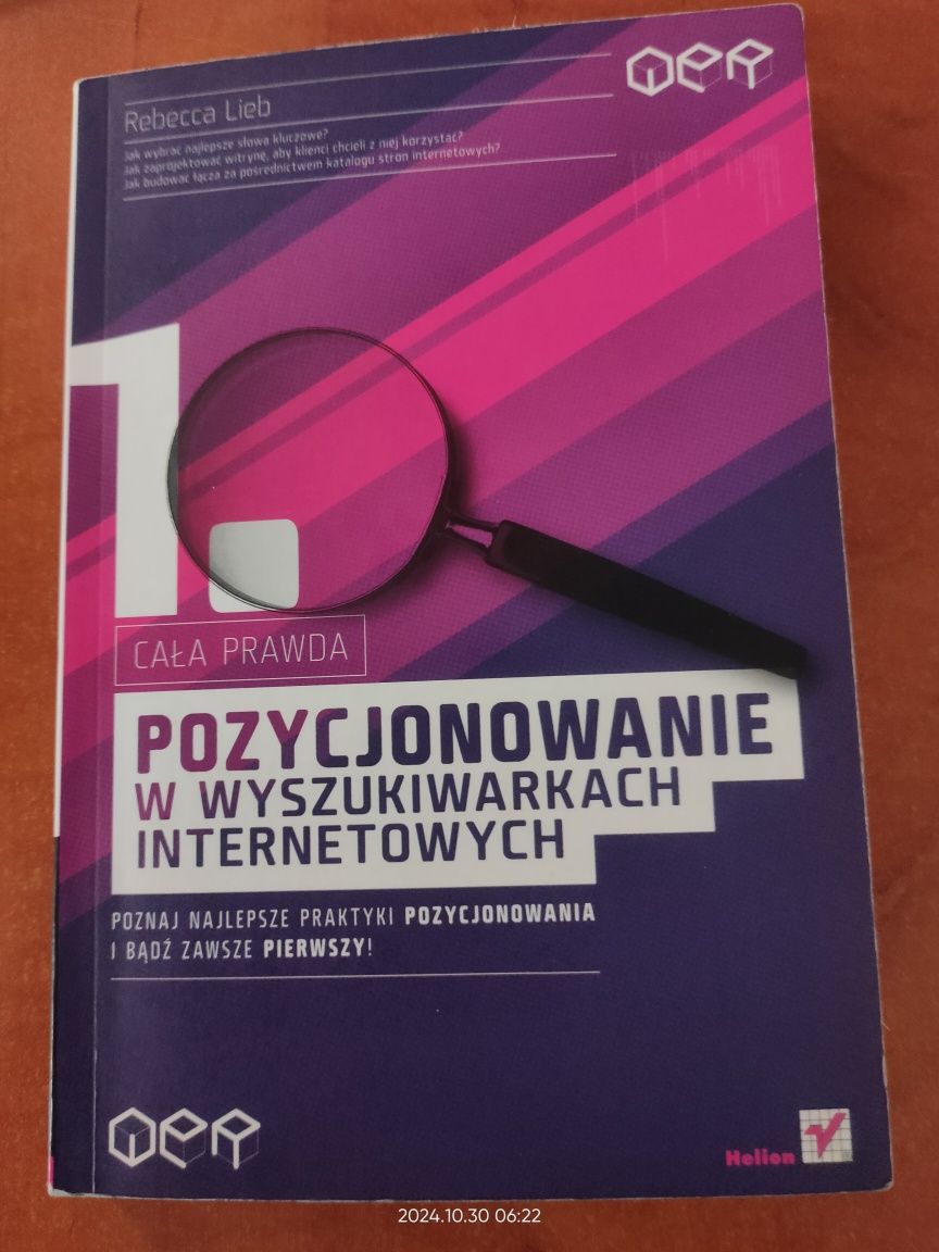 Książka Cała prawda. Pozycjonowanie w wyszukiwarkach internetowych.