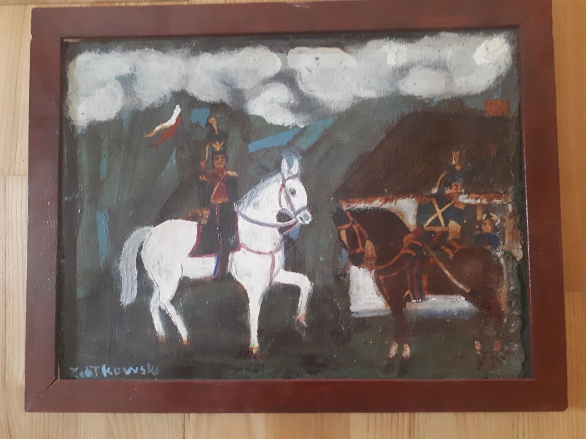 Stary obraz olejny  ludowy