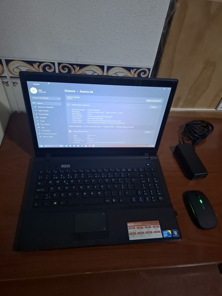 Insys G Force windows 11 disco ssd bateria com autonomia