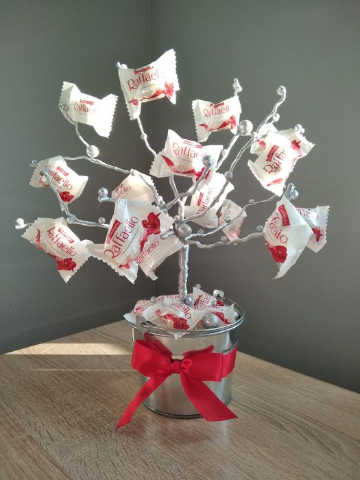 Drzewko Rafaello rękodzieło piękne duże 36 cm. prezent handmade