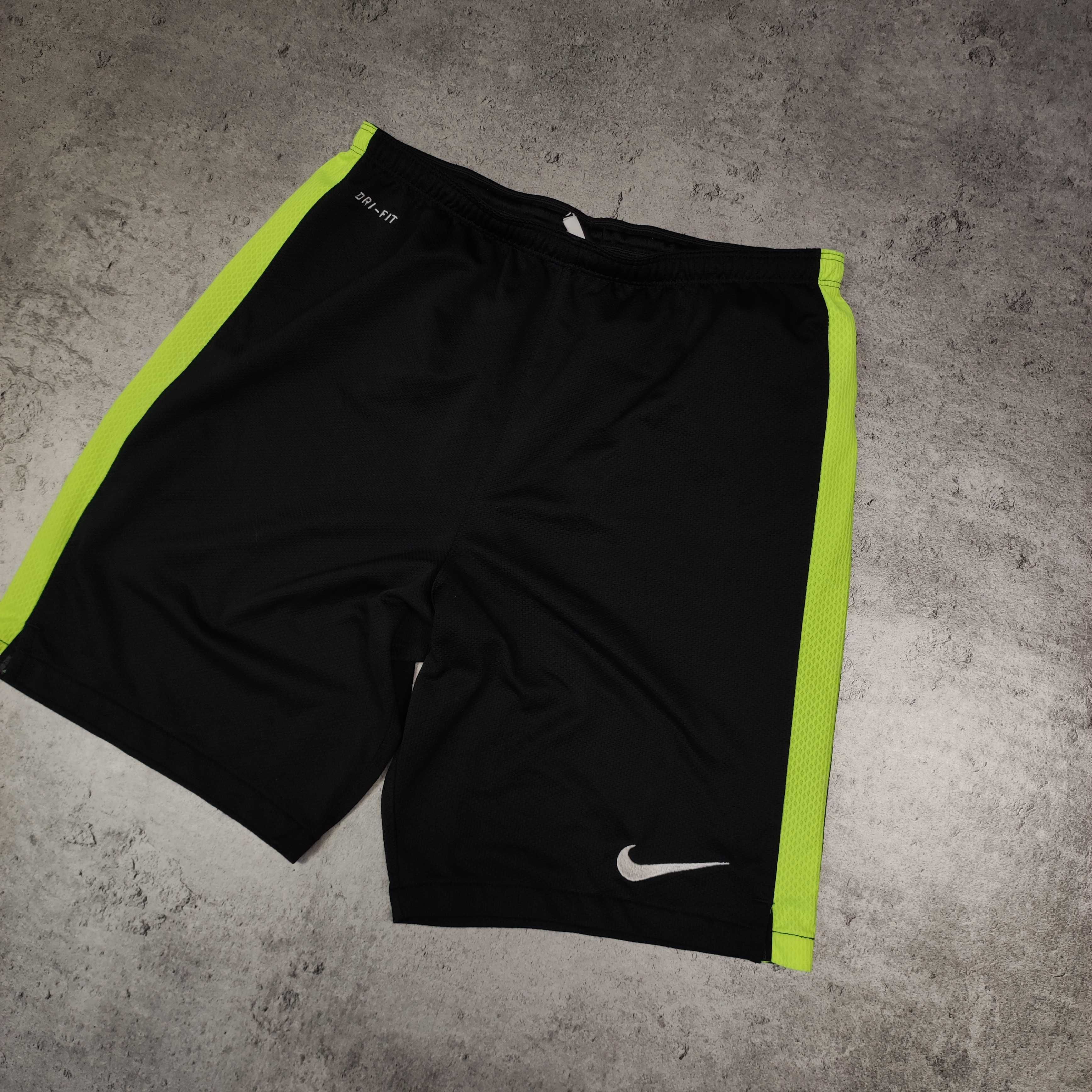 MĘSKIE Krótkie Spodenki Szory Sportowe Nike Dri-Fit Czarne Neon Logo