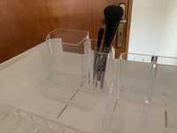 Kit Organizador de maquilhagem com acrílico transparente (5 caixas)