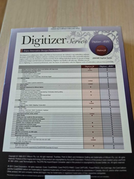 Program do projektowania haftów Janome Digitizer MBX v4.5