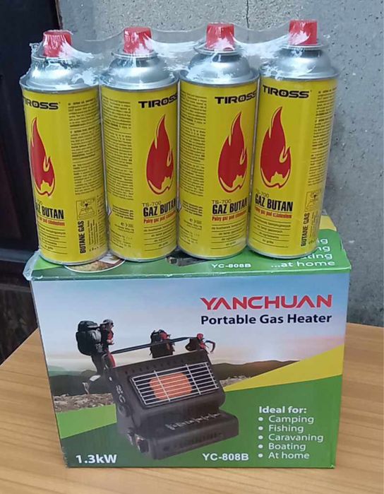 Kuchenka gazowa promiennik grzejnik 3w1 z kartuszami