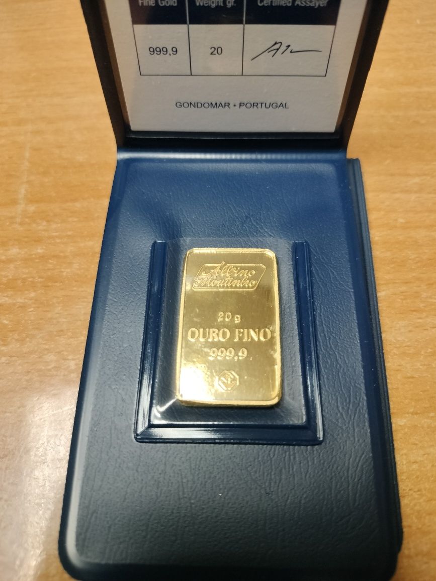 Barra de 20 Gramas ouro puro [999] certificada