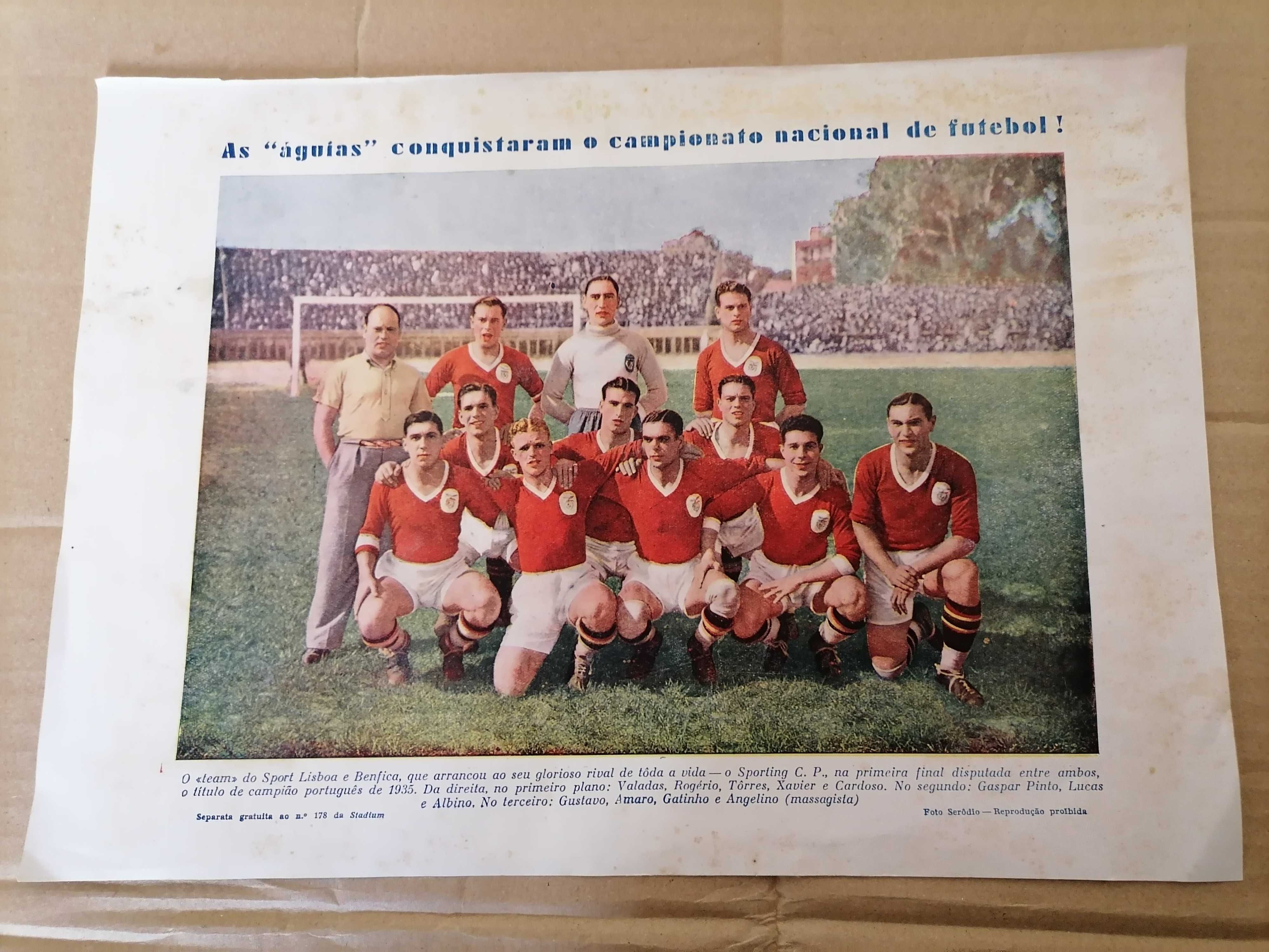 BENFICA Separata Sport Lisboa e BENFICA Campeão Nacional 1935 Stadium