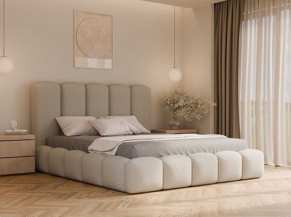 Łóżko tapicerowane Zoya 160x200 ze stelażem