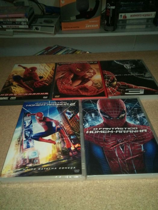 lote 8 trilogias e coleçoes, homem aranha,hellboy ,etc