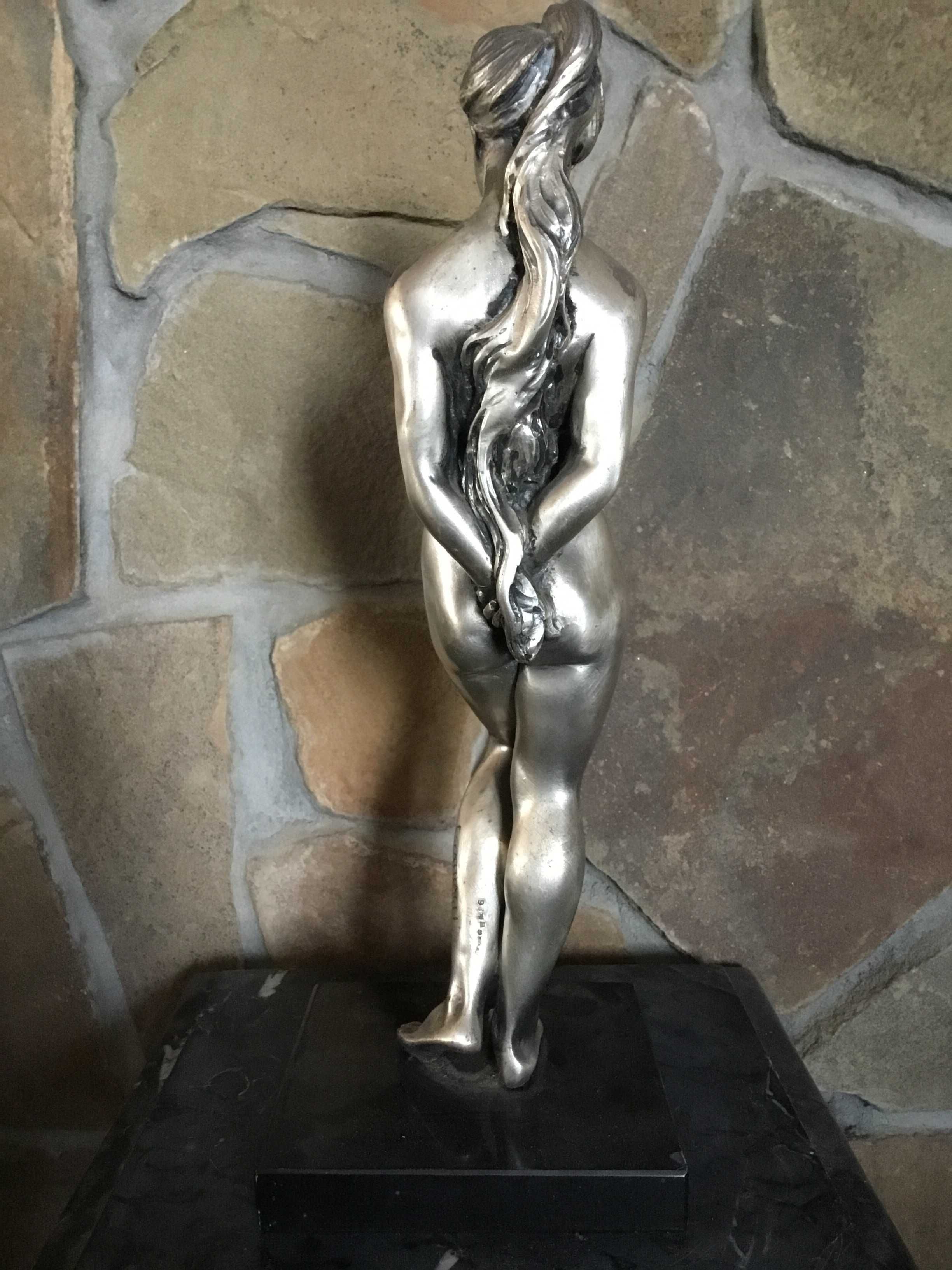 Подарок Антикварная статуэтка девушка обнаженная эротика ню серебрение