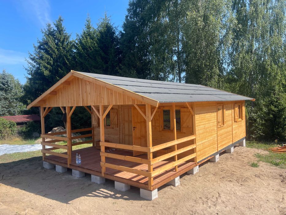 domek drewniany dom z drewna domki drewniane działkowe na ROD WARBIT