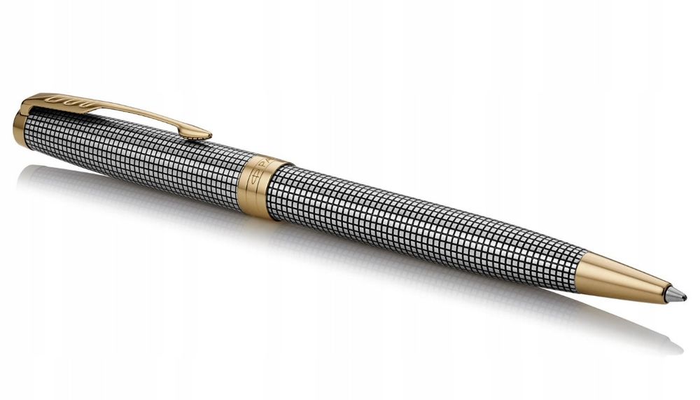 Długopis Parker Sonnet Premium Chiselled Silver GT  Srebro