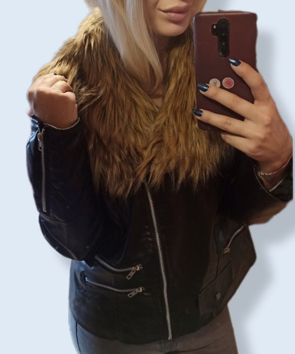Kurtka skórzana z futrem